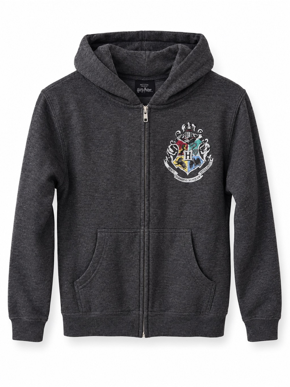 Universal Studios Harry Potter Hogwarts Gray Zip Hoodie Youth Medium